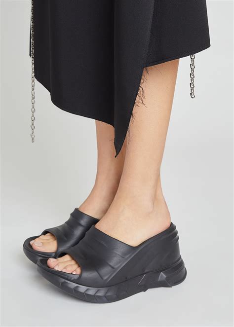 givenchy flat sandals|Givenchy marshmallow slide wedge sandals.